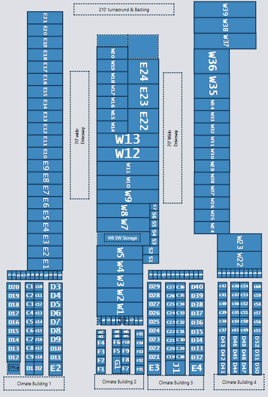 Drawing of the layout of the Storage Units